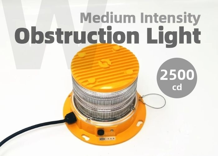 Polycarbonate	Aviation Obstruction Light Medium Intensity Aircraft Warning Lights IP68 For Tower Marking