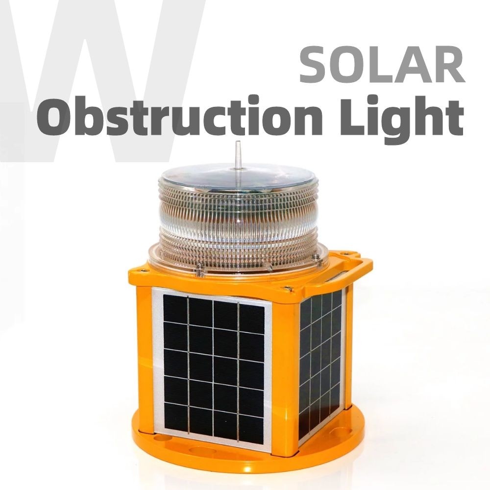 AFS400 LED Obstruction Light Solar Powered Aircraft Warning Lamp 6-7KM Visibility