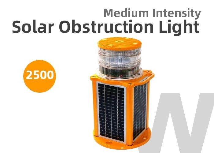 OM2K Solar LED Tall Building Obstruction Light