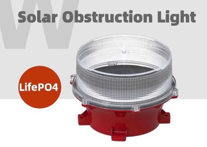 Polycarbonate Tower Obstruction Light LED Solar Powered Aircraft Warning Lights On Towers